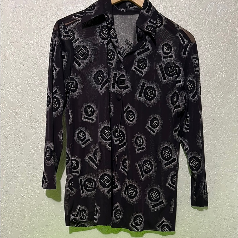 Black Graphic Logo Silk-Blend Blazer Jacket